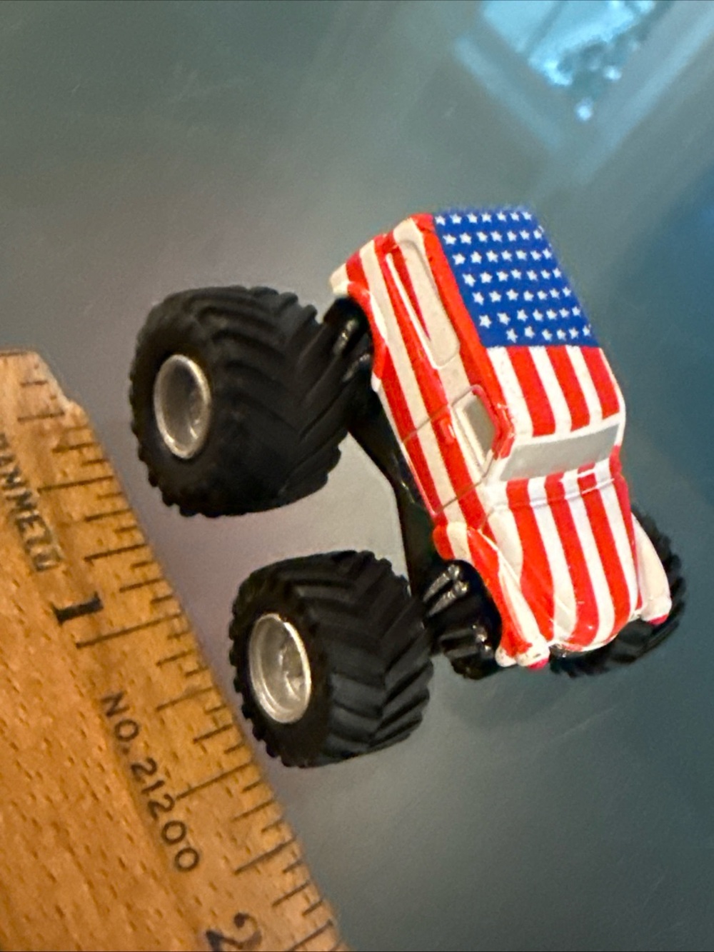 Vintage Micro Machines Tuff Trax Monster Truck Stars & Stripes Axles Slight Bent